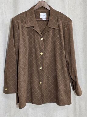 Brown Western Skirt And Jacket Set With Bit And Bridle Pattern